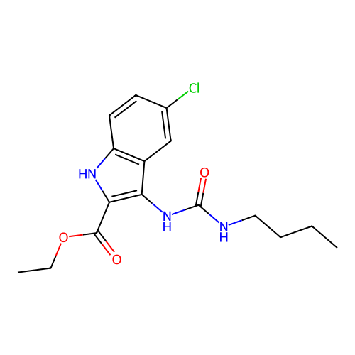 ethyl 3-[(butylcarbamoyl)amino]-5-chloro-1H-indole-2-carboxylate structure
