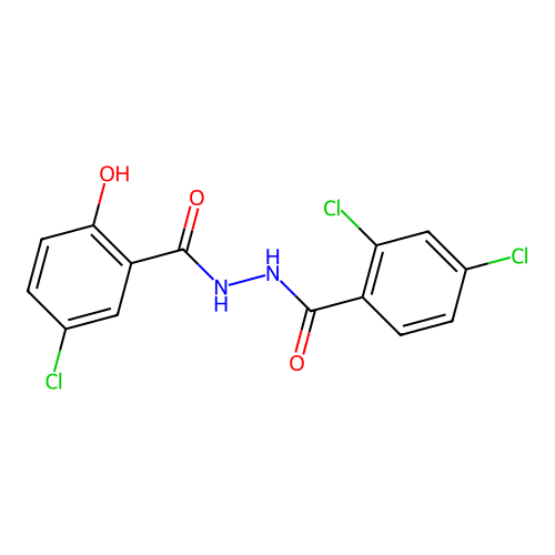 2,4-dichloro-N'-(5-chloro-2-hydroxybenzoyl)benzohydrazide structure
