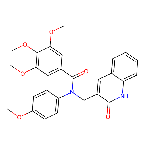 3,4,5-trimethoxy-N-(4-methoxyphenyl)-N-[(2-oxo-1H-quinolin-3-yl)methyl]benzamide structure