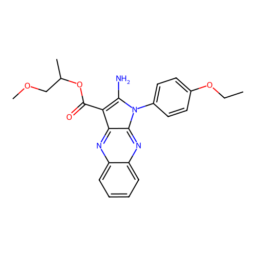 1-methoxypropan-2-yl 2-amino-1-(4-ethoxyphenyl)-1H-pyrrolo[2,3-b]quinoxaline-3-carboxylate structure