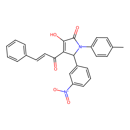 4-cinnamoyl-3-hydroxy-5-(3-nitrophenyl)-1-(p-tolyl)-1H-pyrrol-2(5H)-one structure