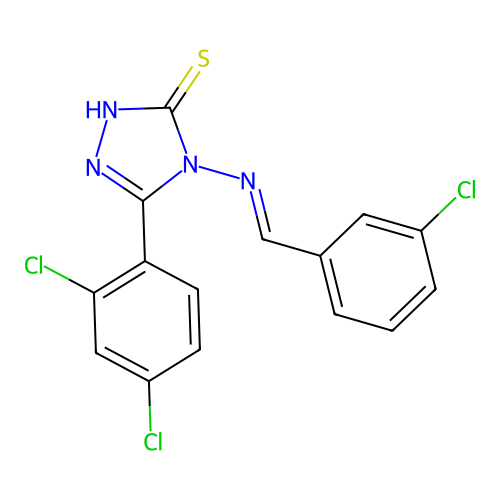 4-((3-Chlorobenzylidene)amino)-5-(2,4-dichlorophenyl)-4H-1,2,4-triazole-3-thiol structure