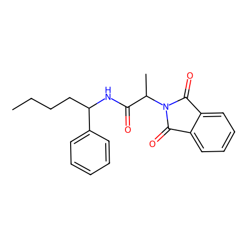 2-(1,3-dioxo-1,3-dihydro-2H-isoindol-2-yl)-N-(1-phenylpentyl)propanamide structure