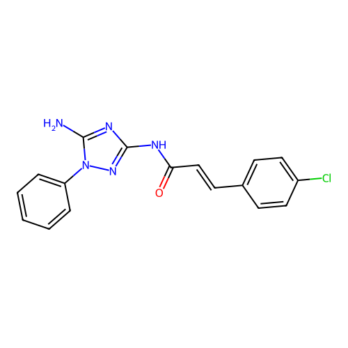 N-(5-amino-1-phenyl-1H-1,2,4-triazol-3-yl)-3-(4-chlorophenyl)acrylamide structure