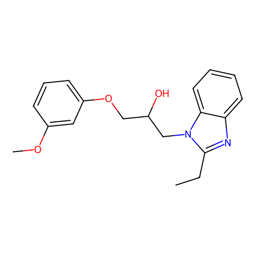 1-(2-ethyl-1H-benzimidazol-1-yl)-3-(3-methoxyphenoxy)propan-2-ol structure