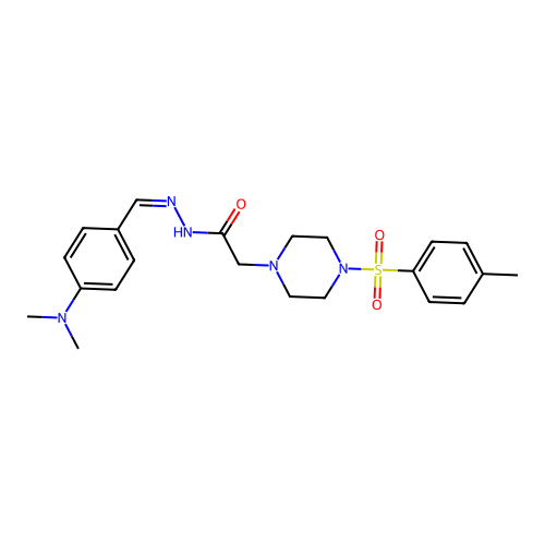 N'-{(Z)-[4-(dimethylamino)phenyl]methylidene}-2-{4-[(4-methylphenyl)sulfonyl]piperazin-1-yl}acetohydrazide structure