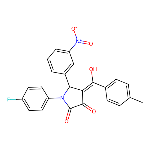 1-(4-fluorophenyl)-3-hydroxy-4-(4-methylbenzoyl)-5-(3-nitrophenyl)-1H-pyrrol-2(5H)-one structure