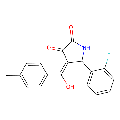 (4E)-5-(2-fluorophenyl)-4-[hydroxy(4-methylphenyl)methylidene]pyrrolidine-2,3-dione structure