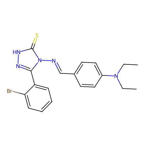 3-(2-bromophenyl)-4-[(E)-[4-(diethylamino)phenyl]methylideneamino]-1H-1,2,4-triazole-5-thione structure