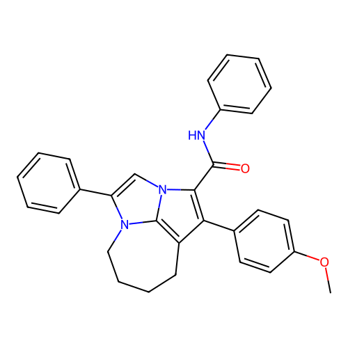 1-(4-methoxyphenyl)-N,4-diphenyl-5,6,7,8-tetrahydro-2a,4a-diazacyclopenta[cd]azulene-2-carboxamide structure
