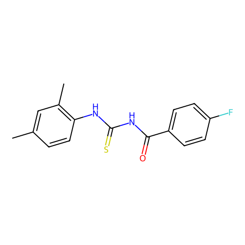 N-(2,4-dimethylphenyl)-N'-[(4-fluorophenyl)carbonyl]thiourea structure