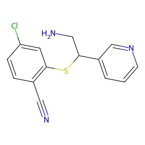 2-(2-Amino-1-pyridin-3-ylethyl)sulfanyl-4-chlorobenzonitrile structure
