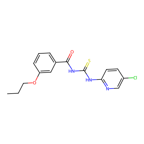 N-[(5-chloropyridin-2-yl)carbamothioyl]-3-propoxybenzamide structure
