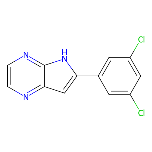 6-(3,5-dichlorophenyl)-5H-pyrrolo[2,3-b]pyrazine structure