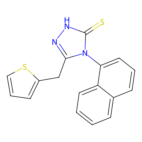 4-Naphthalen-1-yl-5-thiophen-2-ylmethyl-2,4-dihydro-[1,2,4]triazole-3-thione structure