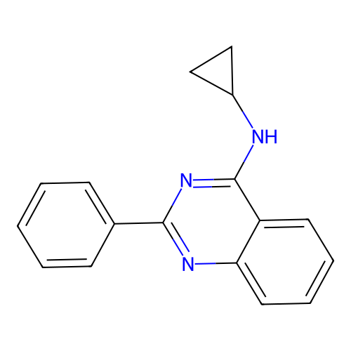 N-cyclopropyl-2-phenylquinazolin-4-amine structure