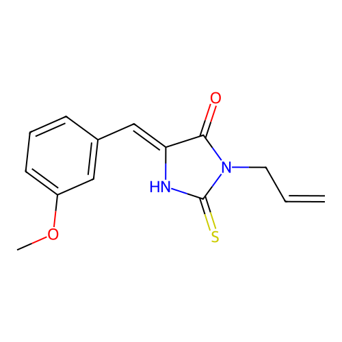 5-[(3-Methoxyphenyl)methylidene]-3-prop-2-enyl-2-sulfanylideneimidazolidin-4-one structure