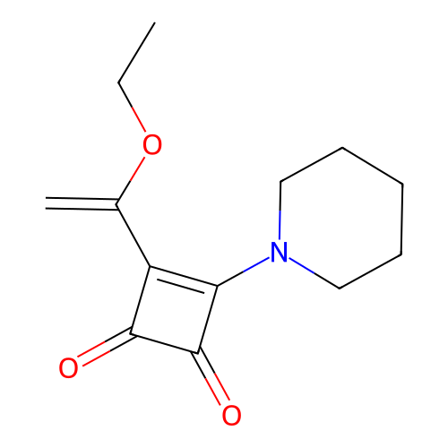 3-(1-Ethoxyvinyl)-4-(1-piperidinyl)-3-cyclobutene-1,2-dione structure