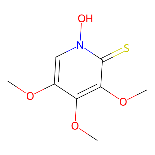 2-Pyridinethiol,3,4,5-trimethoxy-,1-oxide structure