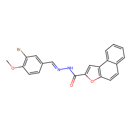 N'-(3-bromo-4-methoxybenzylidene)naphtho[2,1-b]furan-2-carbohydrazide structure