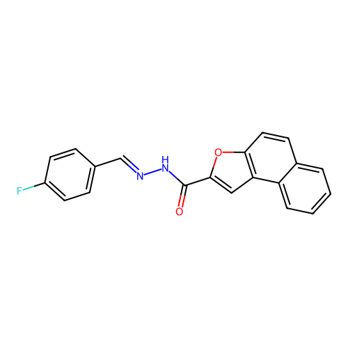N-[(4-fluorophenyl)methylideneamino]benzo[e][1]benzofuran-2-carboxamide structure