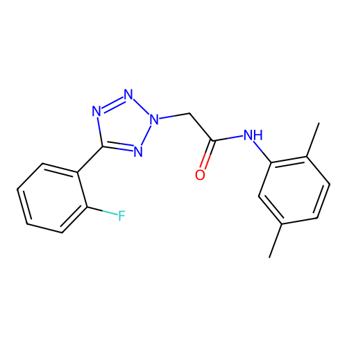 N-(2,5-Dimethyl-phenyl)-2-[5-(2-fluoro-phenyl)-tetrazol-2-yl]-acetamide structure