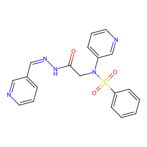 2-[benzenesulfonyl(pyridin-3-yl)amino]-N-[(Z)-pyridin-3-ylmethylideneamino]acetamide structure