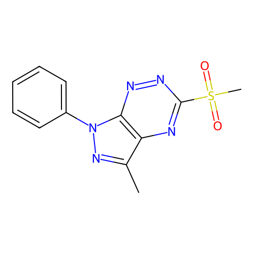 methyl 3-methyl-1-phenyl-1H-pyrazolo[4,3-e][1,2,4]triazin-5-yl sulfone structure
