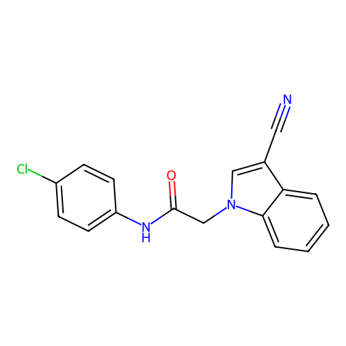 N-(4-chlorophenyl)-2-(3-cyano-1H-indol-1-yl)acetamide structure