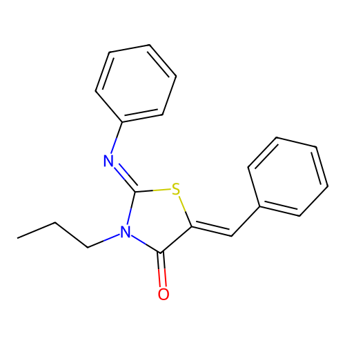 5-Benzylidene-2-phenylimino-3-propyl-1,3-thiazolidin-4-one structure