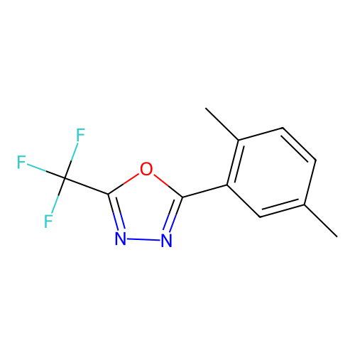 2-(2,5-Dimethylphenyl)-5-(trifluoromethyl)-1,3,4-oxadiazole structure