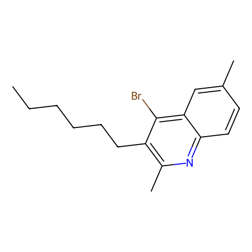 4-Bromo-3-hexyl-2,6-dimethylquinoline structure