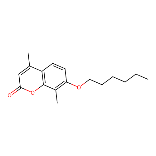 7-Hexoxy-4,8-dimethylchromen-2-one structure
