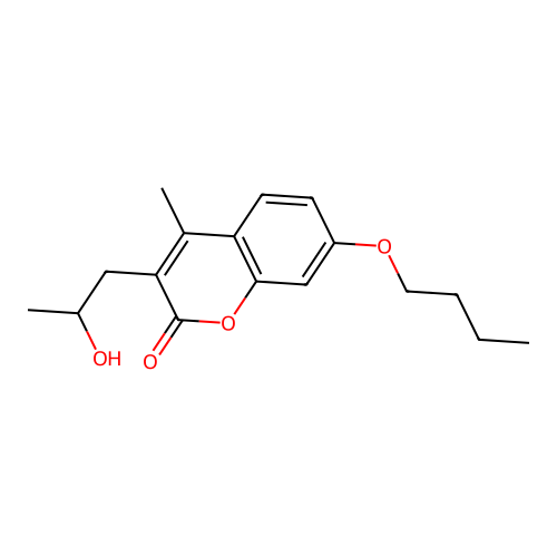 7-butoxy-3-(2-hydroxypropyl)-4-methyl-2H-chromen-2-one structure