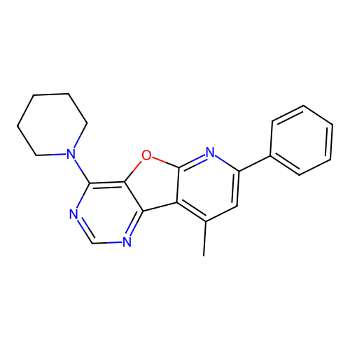 9-Methyl-7-phenyl-4-(1-piperidinyl)pyrido[3',2':4,5]furo[3,2-d]pyrimidine structure