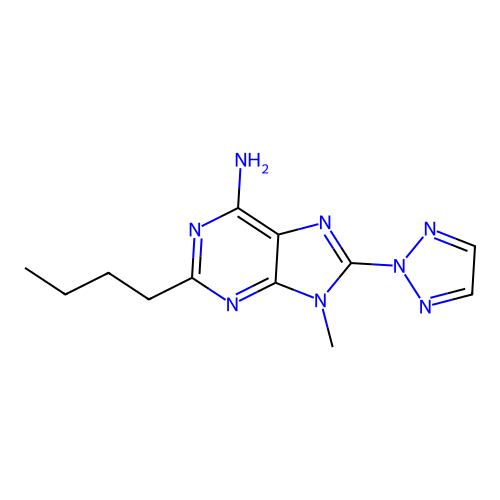 2-butyl-9-methyl-8-(triazol-2-yl)purin-6-amine structure