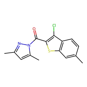 (3-Chloro-6-methyl-1-benzothiophen-2-yl)-(3,5-dimethylpyrazol-1-yl)methanone structure