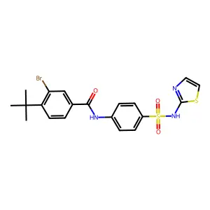 3-bromo-4-tert-butyl-N-{4-[(1,3-thiazol-2-ylamino)sulfonyl]phenyl}benzamide structure