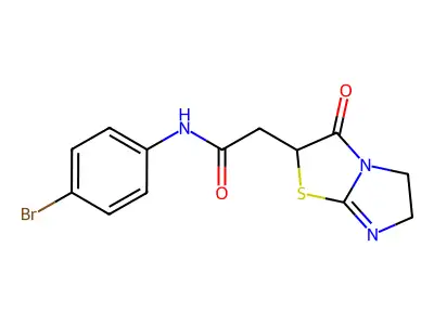 N-(4-bromophenyl)-2-(3-oxo-2,3,5,6-tetrahydroimidazo[2,1-b][1,3]thiazol-2-yl)acetamide structure