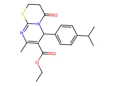 ethyl 6-(4-isopropylphenyl)-8-methyl-4-oxo-2,3,4,6-tetrahydropyrimido[2,1-b][1,3]thiazine-7-carboxylate structure