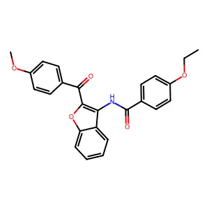 4-ethoxy-N-[2-(4-methoxybenzoyl)-1-benzofuran-3-yl]benzamide structure