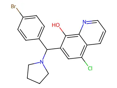 7-[(4-Bromophenyl)(pyrrolidin-1-yl)methyl]-5-chloroquinolin-8-ol structure