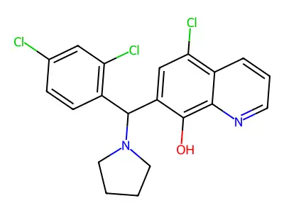 5-Chloro-7-[(2,4-dichlorophenyl)(pyrrolidin-1-yl)methyl]quinolin-8-ol structure