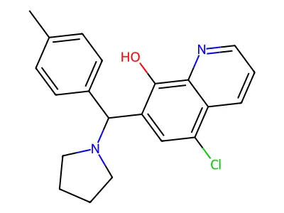 5-Chloro-7-[(4-methylphenyl)(pyrrolidin-1-yl)methyl]quinolin-8-ol structure