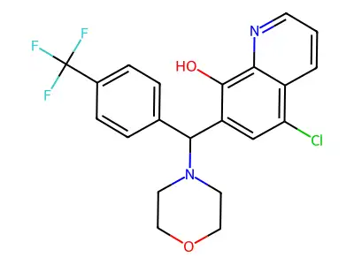 5-Chloro-7-(morpholino(4-(trifluoromethyl)phenyl)methyl)quinolin-8-ol structure