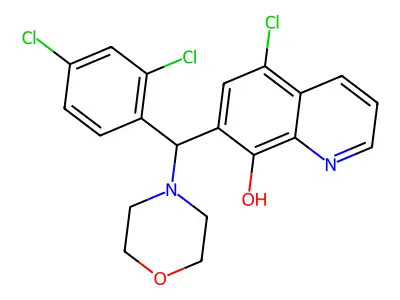 5-Chloro-7-[(2,4-dichlorophenyl)(morpholin-4-yl)methyl]quinolin-8-ol structure