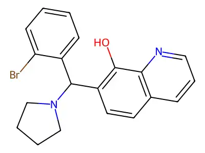 7-((2-Bromophenyl)(pyrrolidin-1-yl)methyl)quinolin-8-ol structure