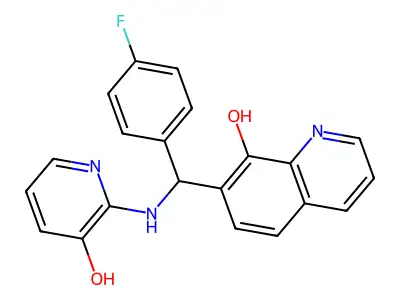 7-[(4-Fluorophenyl)[(3-hydroxypyridin-2-yl)amino]methyl]quinolin-8-ol structure