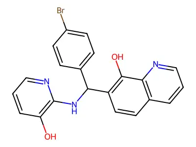 7-((4-Bromophenyl)((3-hydroxypyridin-2-yl)amino)methyl)quinolin-8-ol structure