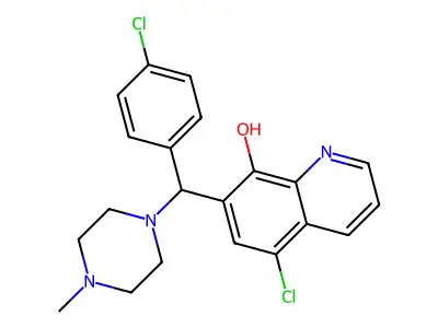 5-Chloro-7-[(4-chlorophenyl)-(4-methylpiperazin-1-yl)methyl]quinolin-8-ol structure